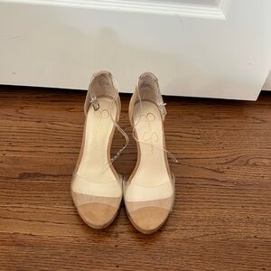 Jessica Simpson Beige and Tan Heels